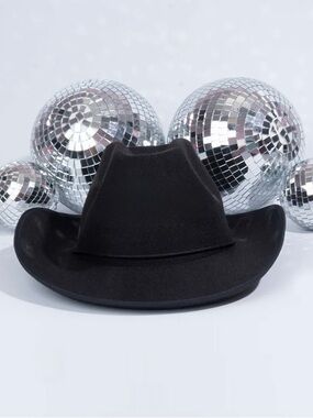 Festive Gal Black Cowboy Hats - Set of 9